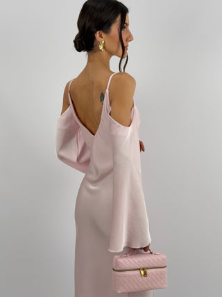 Abito Lungo con Spalle Scoperte Rosa