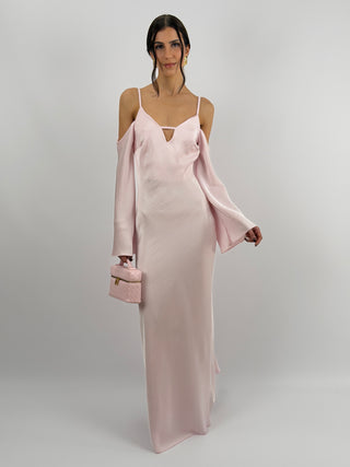 Abito Lungo con Spalle Scoperte Rosa