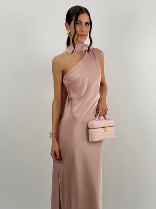 Abito Lungo Monospalla Rosa