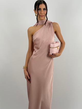 Abito Lungo Monospalla Rosa