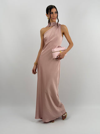 Abito Lungo Monospalla Rosa