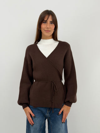 Cardigan Croisé Marron