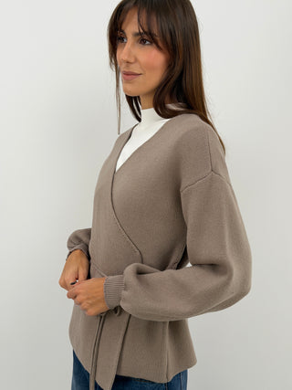 Cardigan Incrociato Fango