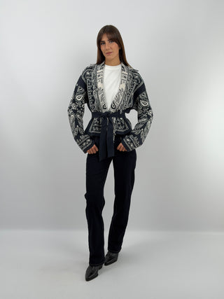 Blue Patterned Cardigan
