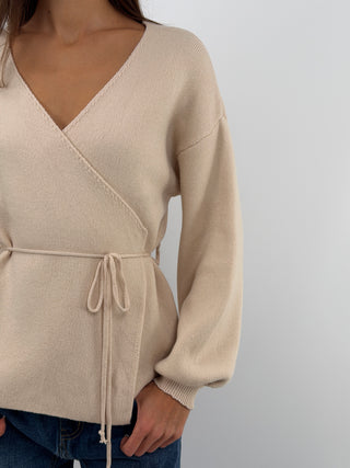 Cardigan Croisé Beige