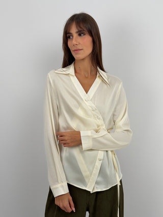 Camicia Incrociata Panna