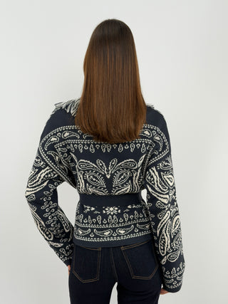 Blue Patterned Cardigan