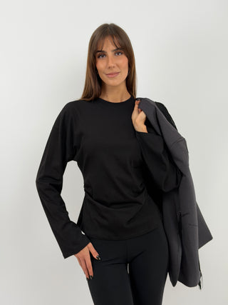 Black Ruched Top - Lumina