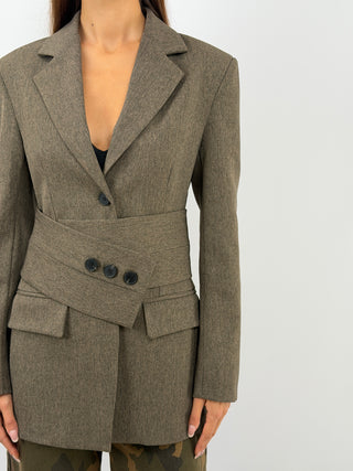 Blazer Marron avec Ceinture - Lumina