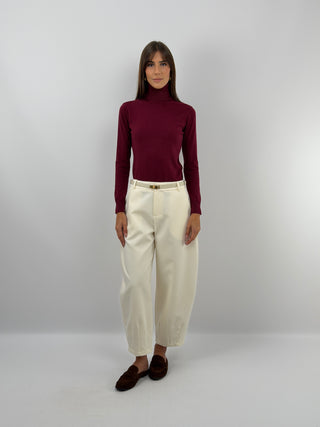 Pull Col Roulé Essential Bordeaux