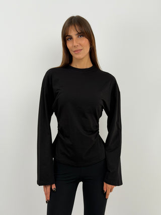 Black Ruched Top - Lumina