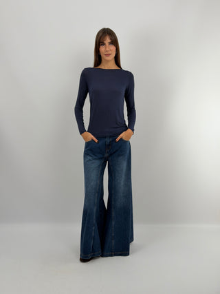 Pull Ultra-Léger avec Cachemire Bleu