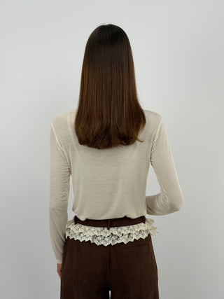 Pull Cachemire Ultralight avec Boutons Crème