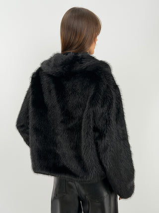 Black Ginevra Faux Fur Jacket