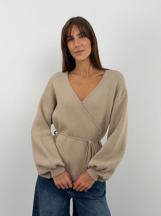 Sand Crossover Cardigan