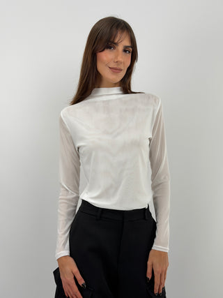 Cream Tulle Top