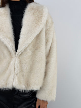 White Ginevra Faux Fur Jacket
