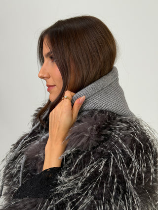 Cagoule côtelée beige