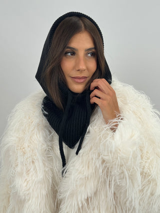 Cagoule côtelée beige