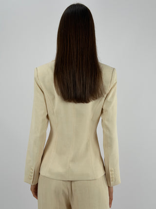 Blazer Lumina Misto Lino Crema