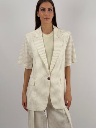Blazer a Righe Panna Lumina