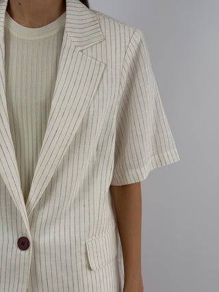 Blazer a Righe Panna Lumina