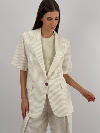 Blazer a Righe Panna Lumina