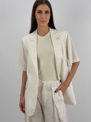 Blazer a Righe Panna Lumina