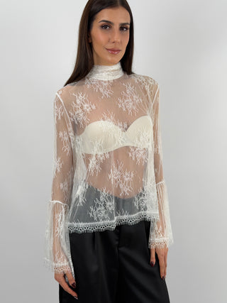 Blusa Lumina in Pizzo Bianca