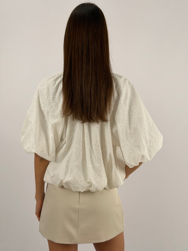 Blusa in Pizzo Bianca