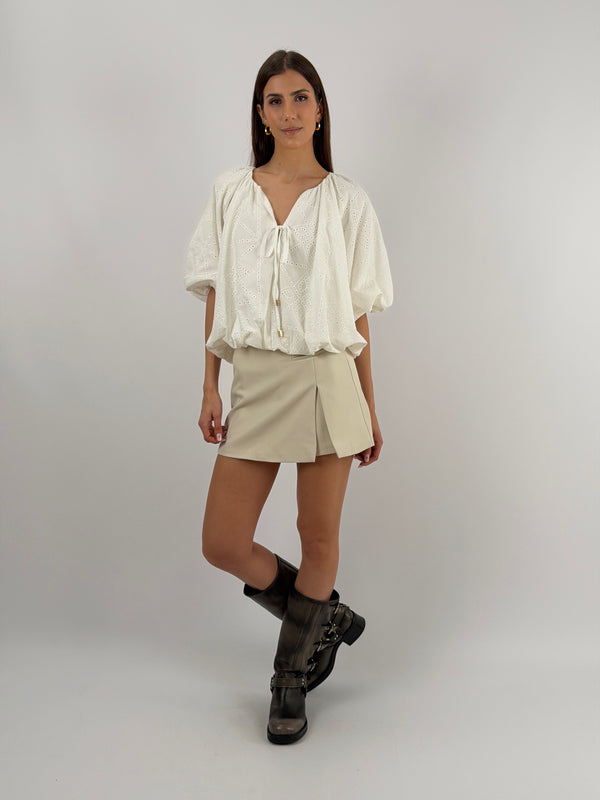 Blusa in Pizzo Bianca