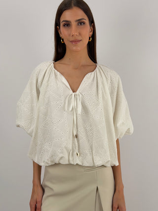 Blusa in Pizzo Bianca