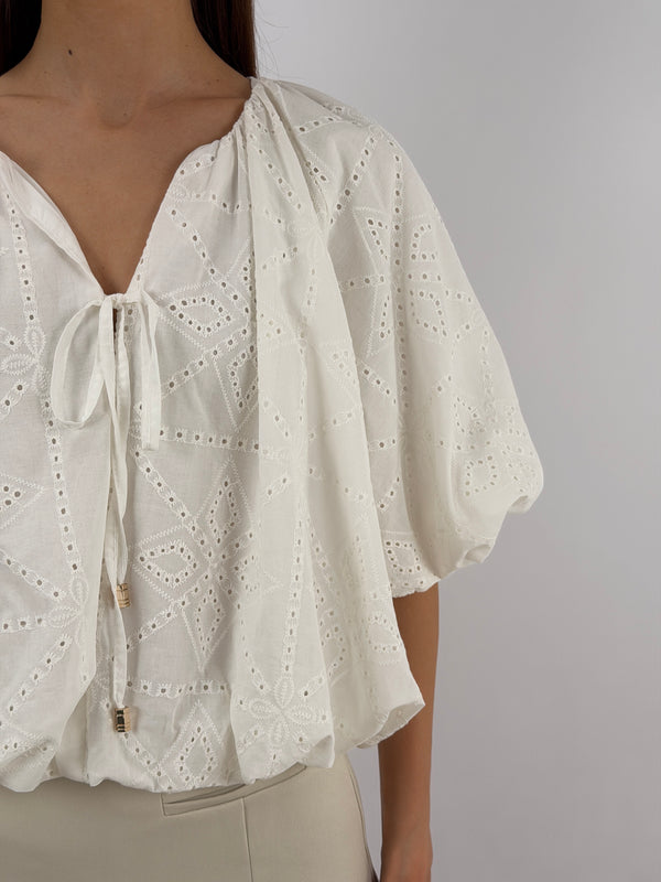 Blusa in Pizzo Bianca