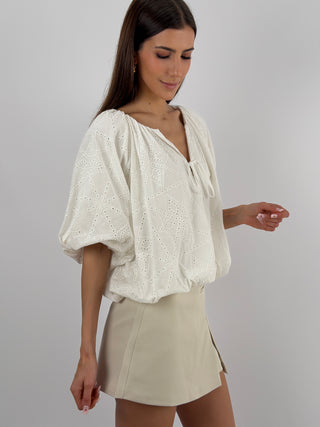 Blusa in Pizzo Bianca
