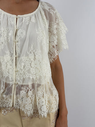 Blusa in Pizzo Panna