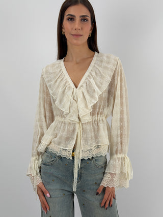 Blusa con Pizzo Panna