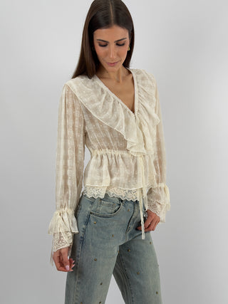 Blusa con Pizzo Panna