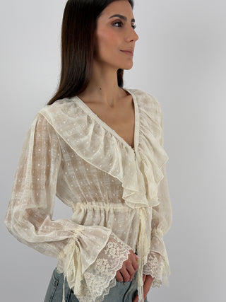 Blusa con Pizzo Panna