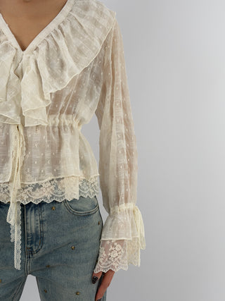 Blusa con Pizzo Panna