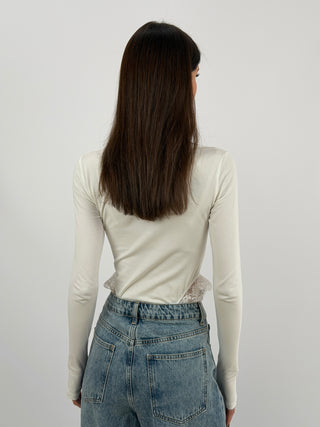 Body Lumina Bianco con Pizzo