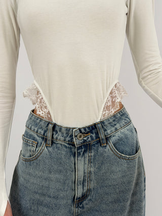 Body Lumina Bianco con Pizzo