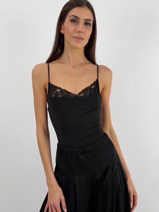 Body Nero con Pizzo Lumina