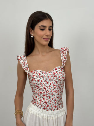 Body Bianco con Fiorellini