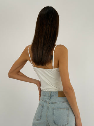 Body con Inserti in Pizzo Bianco