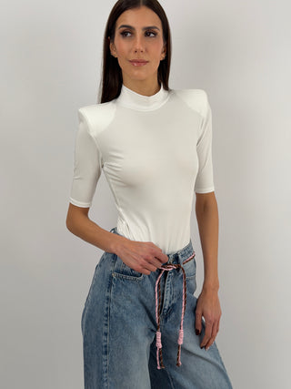 Body con Spalline Bianco