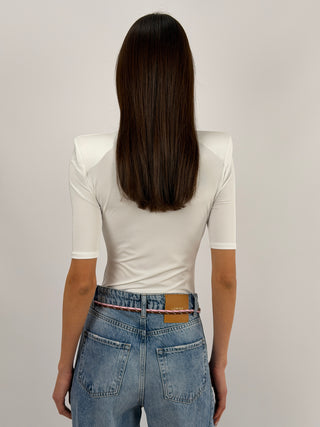 Body con Spalline Bianco