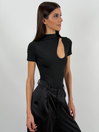 Body con Cut Out Nero