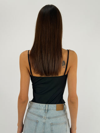 Body con Inserti in Pizzo Nero