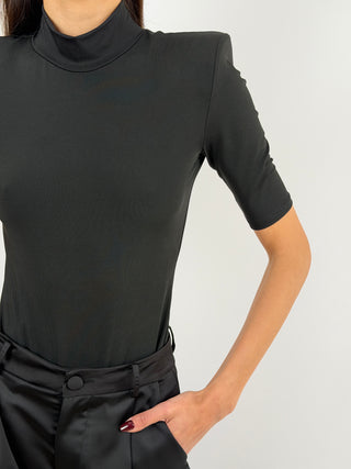Body con Spalline Nero
