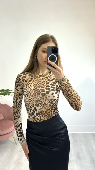 Body Manica Lunga Leopardato